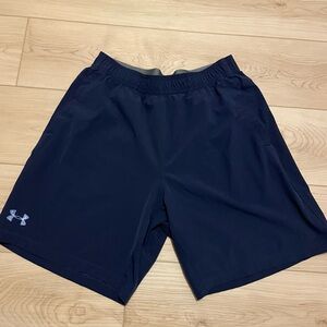 Under Armour Storm Vortex athletic training shorts, large navy blue